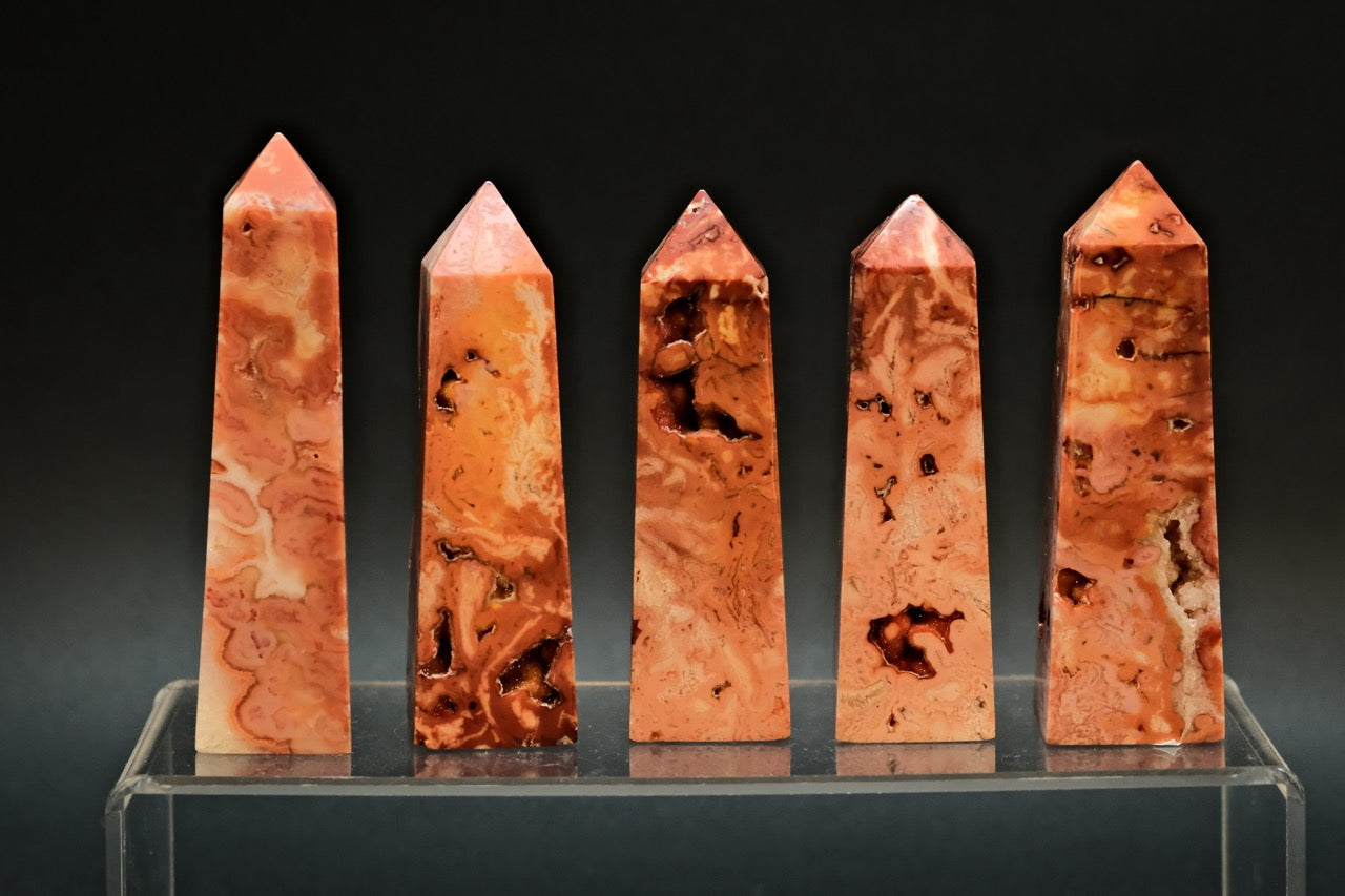 Druzy Pink Carnelian Tower